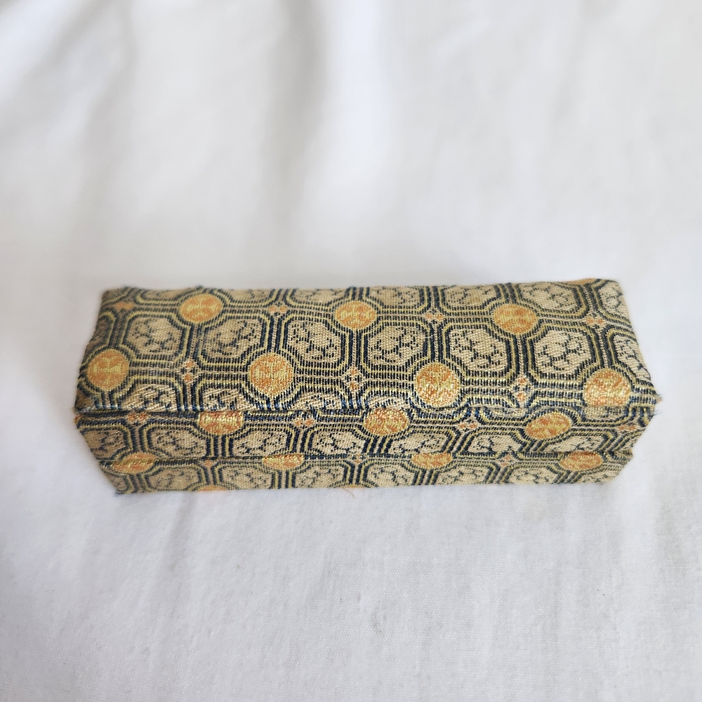Vintage Chinese Floral Cloisonne Enamel Makeup Brush In Original Box. Black Pink - Picture 3 of 5